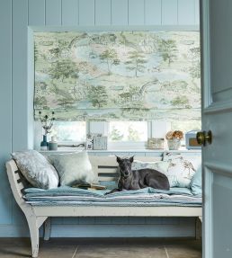 Sea Houses Fabric by Sanderson Tidewater Blue
