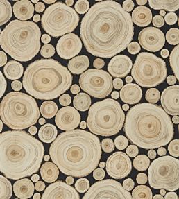 Alnwick Logs Wallpaper by Sanderson Lacquer Black