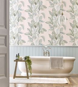Calathea Wallpaper by Sanderson Orchid/Eucalyptus