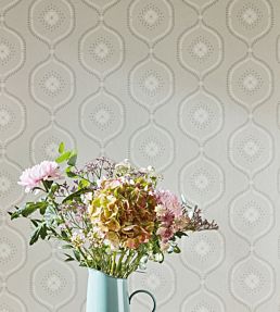 Milcombe Wallpaper by Sanderson Mist Blue