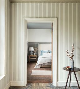 Sonning Stripe Wallpaper by Sanderson Silver Grey