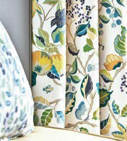 Birds And Berries Fabric by Sanderson Rowan Berry