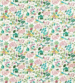 Birds And Berries Fabric by Sanderson Fern