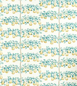 Perry Pears Fabric by Sanderson Gold/Aqua