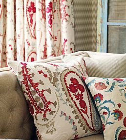 Jamila Fabric by Sanderson Coral/Aqua