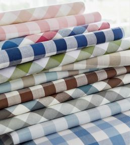 Saybrook Check Fabric by Anna French Spa Blue and Beige