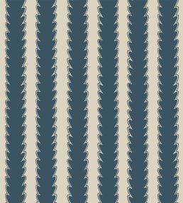Scallop Stripe Wallpaper by Josephine Munsey Beakster Blue/Edge Sand