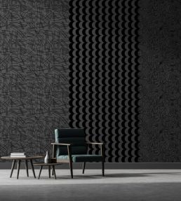 Scoop Flock Wallpaper by Erica Wakerly Black Flock