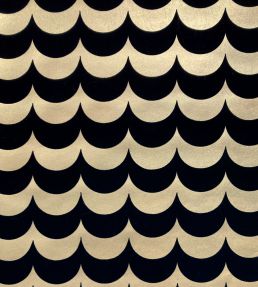 Scoop Lustre Wallpaper by Erica Wakerly Black Flock/Gold Lustre