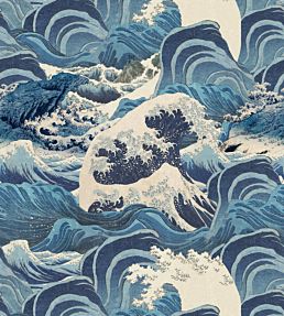 Sea Waves Wallpaper by MINDTHEGAP Light Blue