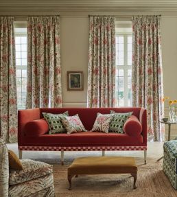 Shalimar Fabric by James Hare Red/Green