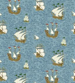 Ships Wallpaper by Josephine Munsey Sea Blue