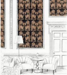 Sicilian Lion Wallpaper by Zoffany Bone Black Copper