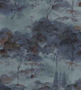 Sila Wallpaper by Casadeco Bleu Encre