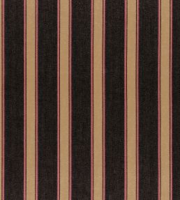 Silhouette Stripe Fabric by Ian Mankin Black/Claret