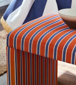 Silhouette Stripe Fabric by Ian Mankin Black/Claret