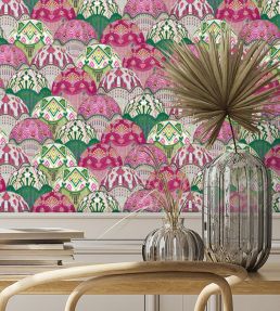 Silk Shades Wallpaper by Brand McKenzie Cerise