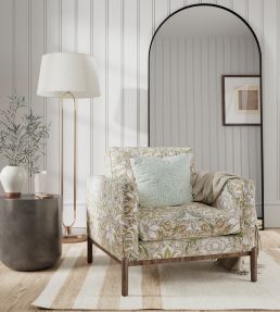 Simply Severn Fabric by Morris & Co Cochineal / Willow