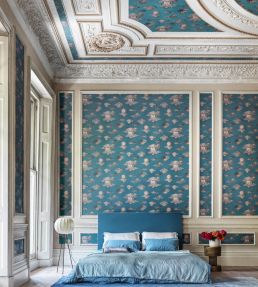 Soli e Nuvole Wallpaper by Cole & Son Gold & Silver on Charcoal