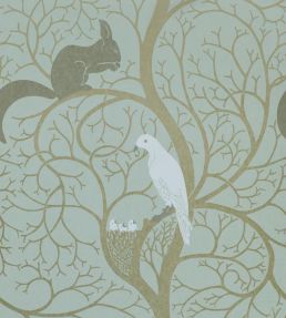 Squirrel & Dove Wallpaper by Sanderson Eggshell/Ivory