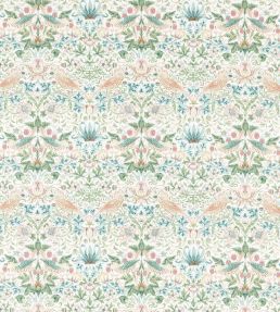 Strawberry Thief Fabric by Morris & Co Cochineal / Willow