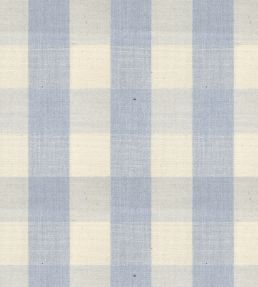 Suffolk Check Large Fabric by Ian Mankin Bluebell