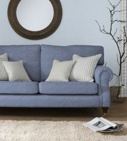 Suffolk Check Large Fabric by Ian Mankin Bluebell
