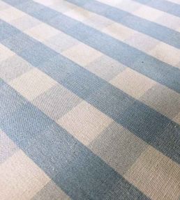 Suffolk Check Large Fabric by Ian Mankin Bluebell