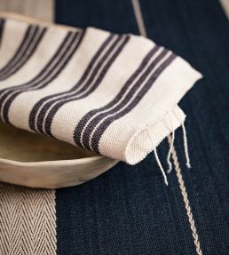 Taftan Stripe Fabric by Threads Ebony