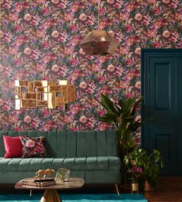 Tahiti Wallpaper by Clarke & Clarke Amethyst/Emerald