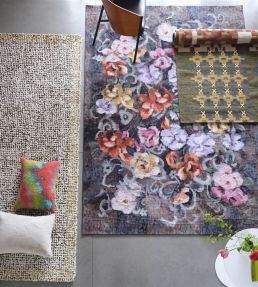 Designers Guild Tapestry Flower rug Damson RUGDG0835 Damson