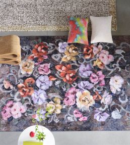 Designers Guild Tapestry Flower rug Damson RUGDG0835 Damson