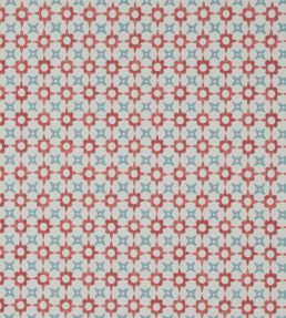 Tassi Wallpaper by Jane Churchill Red/Aqua