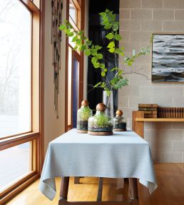 Terra Linen Fabric by Thibaut Straw