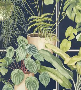The Green House Wallpaper by Brand McKenzie Midnight Blue