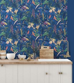 The Tropics Wallpaper by Brand McKenzie Deep Blue