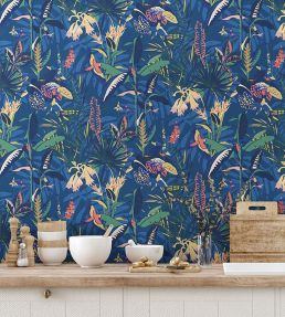 The Tropics Wallpaper by Brand McKenzie Deep Blue