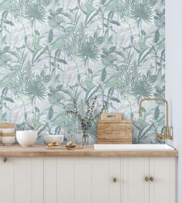 The Tropics Wallpaper by Brand McKenzie Mint Green