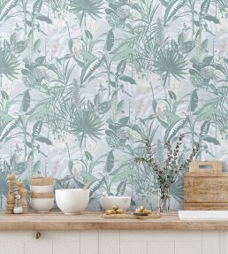 The Tropics Wallpaper by Brand McKenzie Mint Green