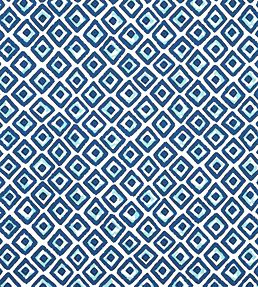 Indian Diamond Fabric by Thibaut Blue and Turquoise