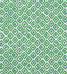 Indian Diamond Fabric by Thibaut Green