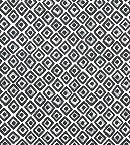 Indian Diamond Fabric by Thibaut Black