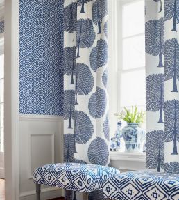 Mulberry Tree Fabric by Thibaut Spa Blue