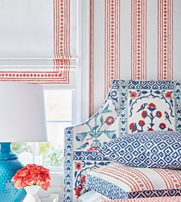 New Haven Stripe Wallpaper by Thibaut Coral