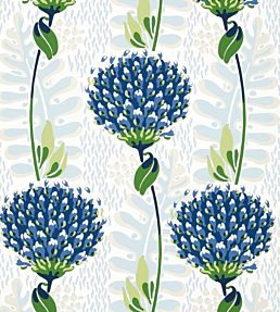 Tiverton Wallpaper by Thibaut Blue and Green
