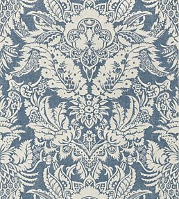 Chardonnet Damask Wallpaper by Thibaut Navy