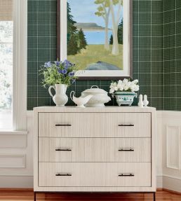 Grassmarket Check Wallpaper by Thibaut Beige
