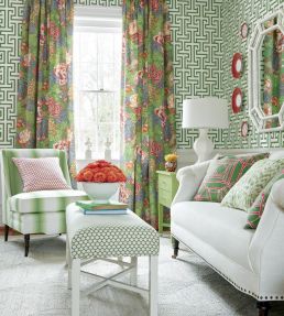 Ming Trail Wallpaper by Thibaut Light Blue