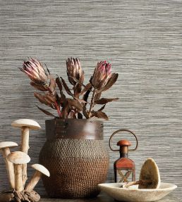 Jindo Grass Wallpaper by Thibaut Beige / Mineral