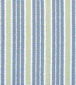 Topsail Stripe Fabric by Thibaut Royal and Green Apple